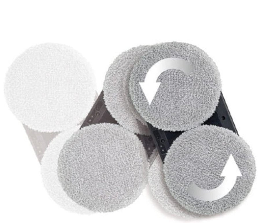 Fönsterputsrobot DiteCleanWinbot FPR16 gnor och trycker med roterande putsdukar